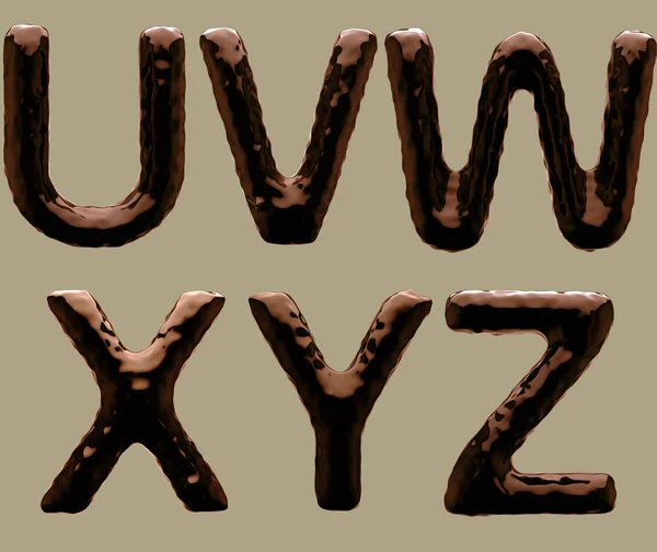 3D-Darstellung von Schokoladenalphabet — Stockfoto