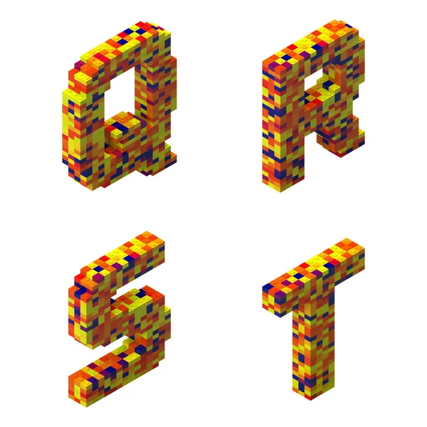 Render 3D dell'alfabeto Lego — Foto Stock