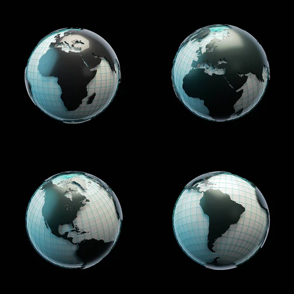 Set di rendering 3D del globo — Foto Stock