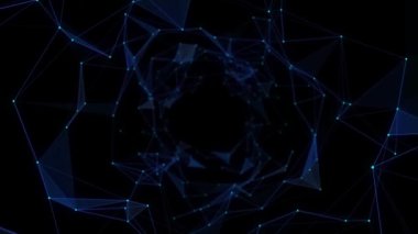 Siyah Arkaplan 'daki Soyut Pleksus Canlandırma Videosu