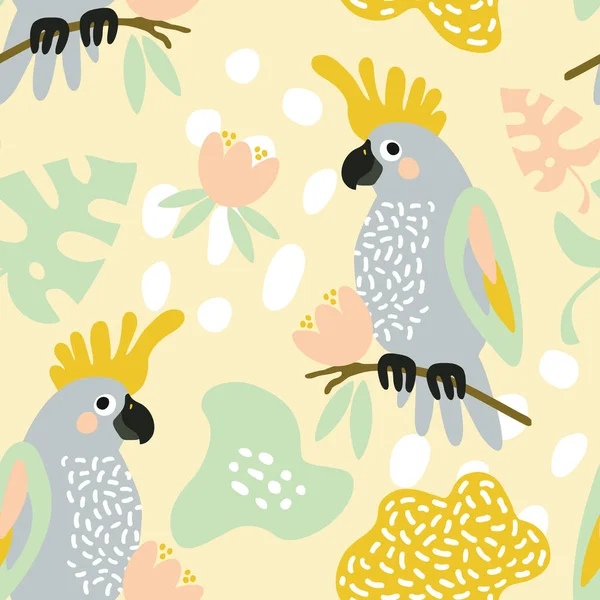 Firka illusztráció aranyos papagáj pasztell színekben — Stock Vector