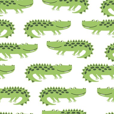 Komik şirin yeşil timsah ile Seamless modeli