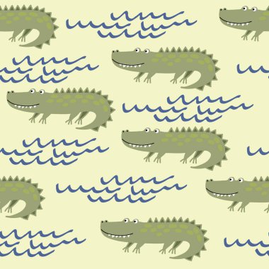 komik serin yeşil timsah ile Seamless modeli