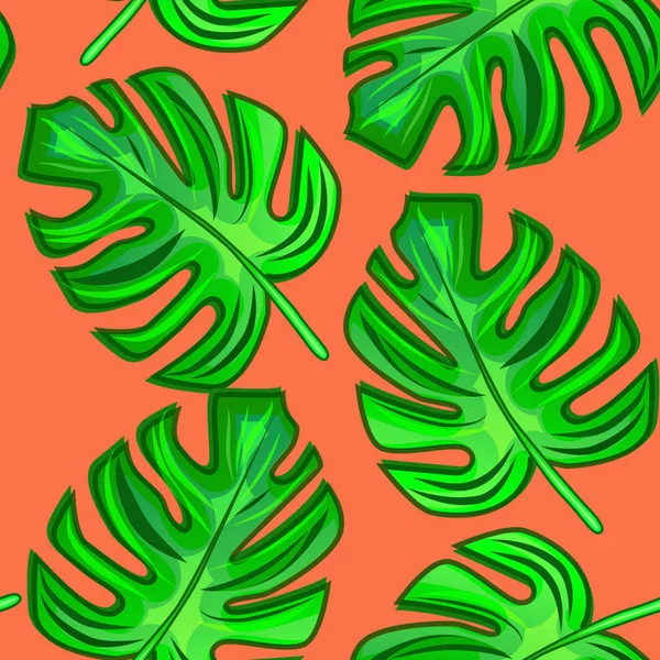 Tropische Veelkleurige Bladeren Naadloze Patroon Achtergrond Exotische Behang — Stockfoto