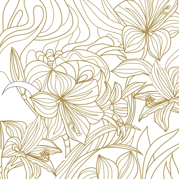 Lilie Blumen Färbung Illustration Bild — Stockfoto