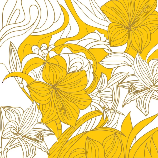 Бело Желтая Бесшовная Текстура Цветочным Узором — стоковое фото