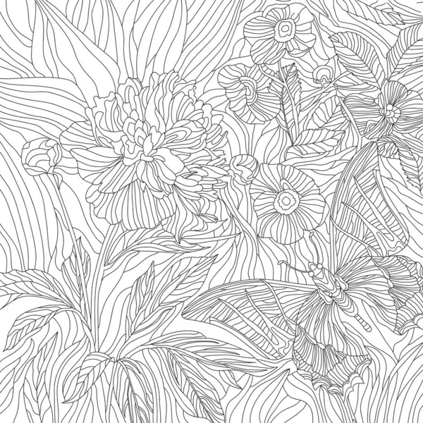 artistic flowers petals, Coloring illustration picture