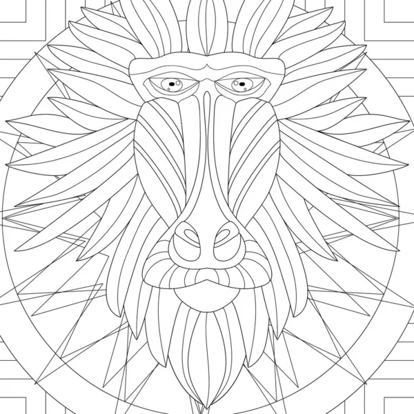 Coloring Illustration Picture Animal Art Monkey Head — Stock Photo, Image
