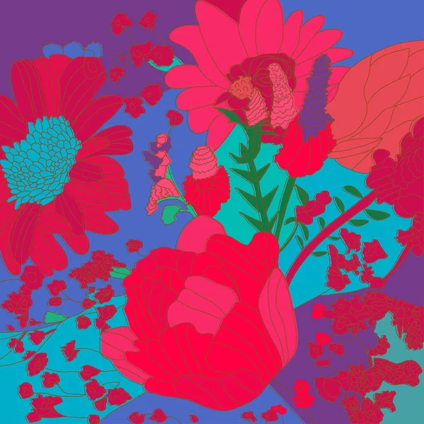 Lily Bloemen Heldere Kleurrijke Naadloze Textuur Met Bloemen Patroon Achtergrond Rechtenvrije Stockafbeeldingen