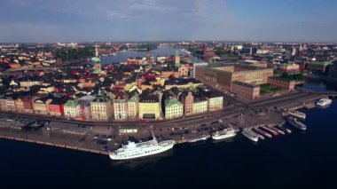 Stockholm şehrinin havadan görünümü 