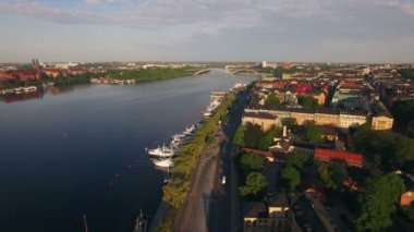 Stockholm şehrinin havadan görünümü 