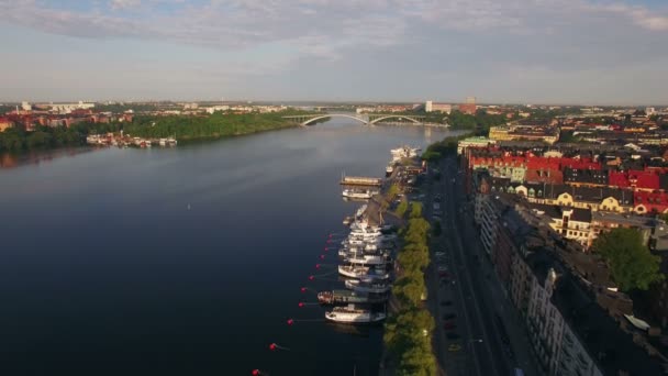 Vista Aérea Ciudad Estocolmo — Vídeo de stock