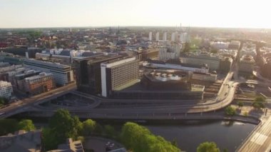 Stockholm şehrinin havadan görünümü 