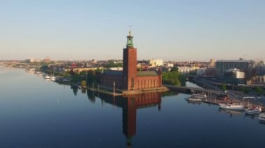 Stockholm şehrinin havadan görünümü 