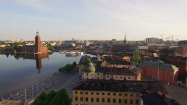Stockholm şehrinin havadan görünümü 