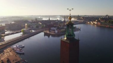 Stockholm şehrinin havadan görünümü 