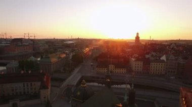 Stockholm şehrinin havadan görünümü 