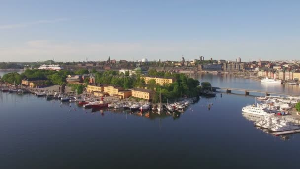 Aerial View Stockholm City — Stock Video