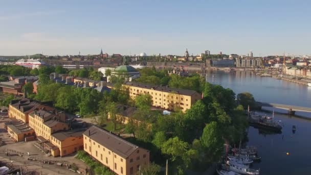 Aerial View Stockholm City — Stock Video