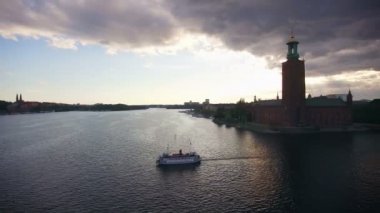 Stockholm şehrinin havadan görünümü 