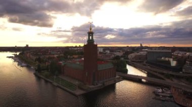 Stockholm şehrinin havadan görünümü 