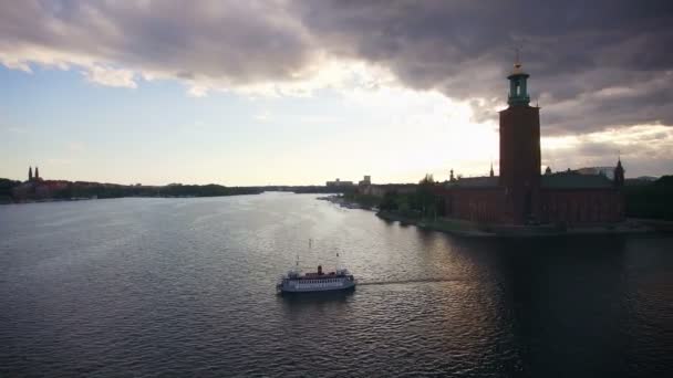 Flygfoto Över Stockholms Stad — Stockvideo