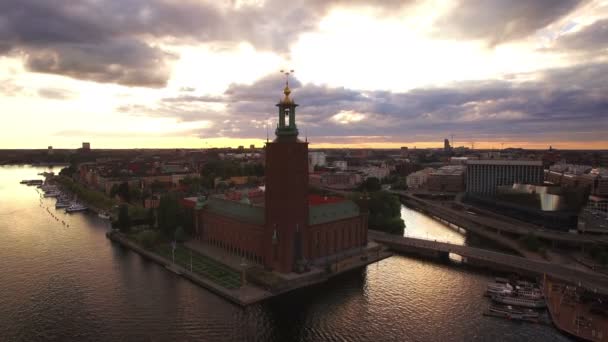 Pemandangan Udara Stockholm City — Stok Video