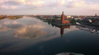 Stockholm şehrinin havadan görünümü 