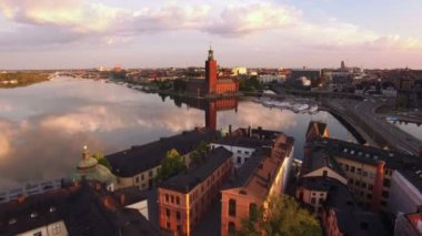 Stockholm şehrinin havadan görünümü 