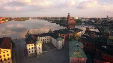 Stockholm şehrinin havadan görünümü 