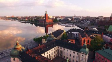 Stockholm şehrinin havadan görünümü 