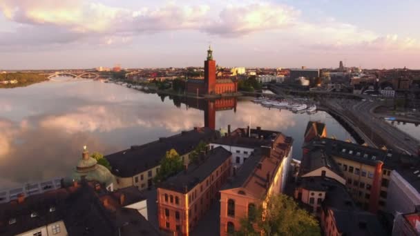 Aerial View Stockholm City — Stock Video