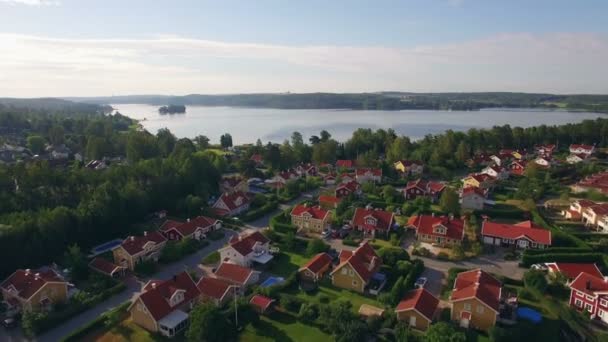 Aerial View Houses Sweden — Stock Video