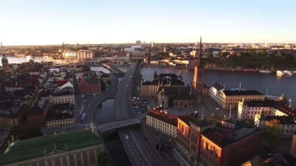 Aerial View Stockholm City — Stock Video