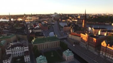 Stockholm şehrinin havadan görünümü 
