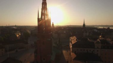 Stockholm şehrinin havadan görünümü 