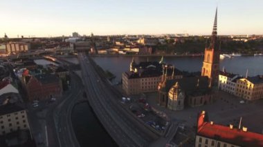 Stockholm şehrinin havadan görünümü 