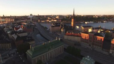 Stockholm şehrinin havadan görünümü 