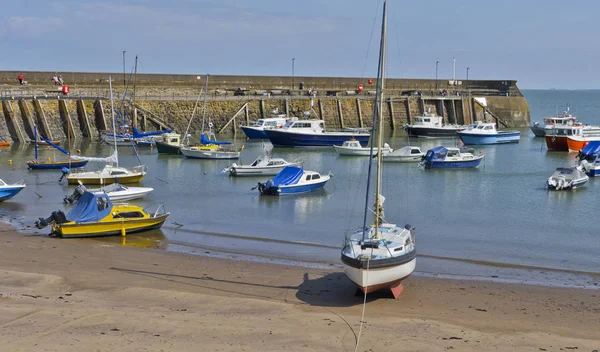 Fishing Boats Sail Boat Low Tide England — Stock Photo, Image