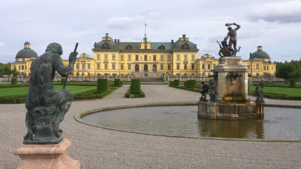 Drottningholmský Palác Švédsko Soukromé Rezidence Švédské Královské Rodiny — Stock video