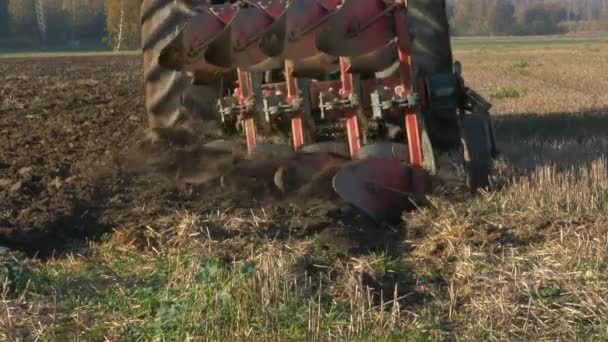 Сільськогосподарський Трактор Орає Поле — стокове відео