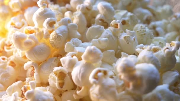 Zoete Boter Popcorn Close — Stockvideo