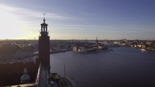 Utsikt Över Stockholm Sverige Tidigt Morgonen — Stockvideo