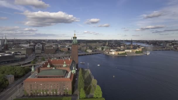 Kilátás Stockholm Svédország Nyáron — Stock videók