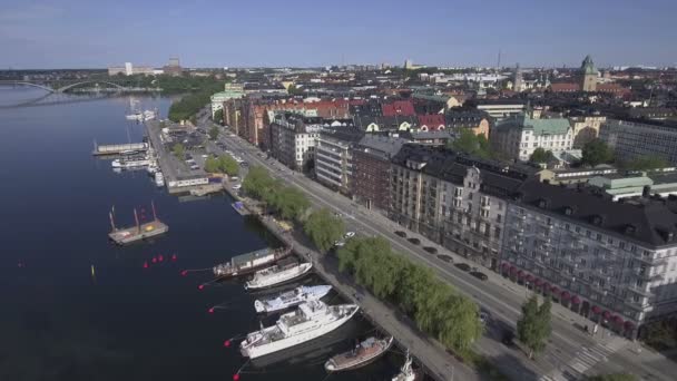 Utsikt Över Stockholm Sverige Tidigt Morgonen — Stockvideo