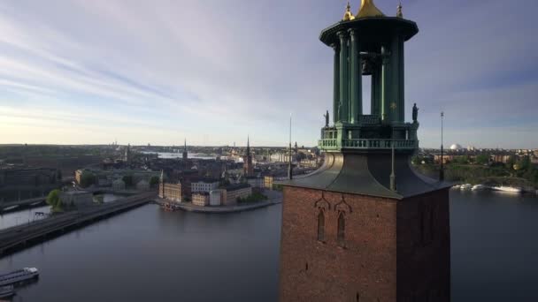Вид Стокгольм Швеція Рано Вранці — стокове відео
