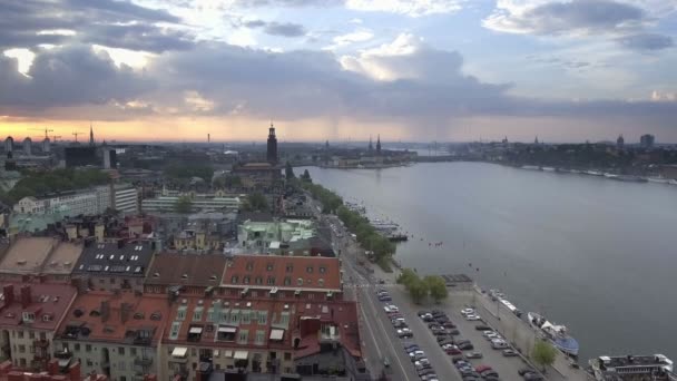 Uitzicht Stockholm Zweden Vroeg Ochtend — Stockvideo