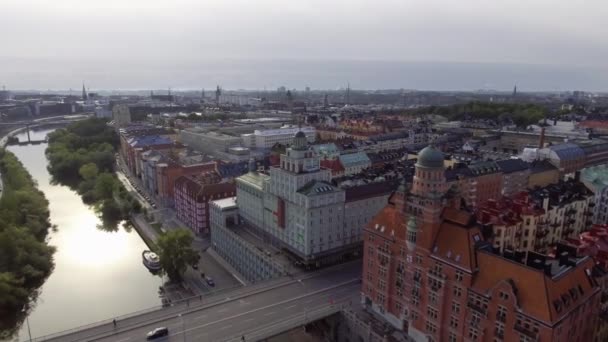 Προβολή Της Στοκχόλμης Σουηδία Νωρίς Πρωί — Αρχείο Βίντεο