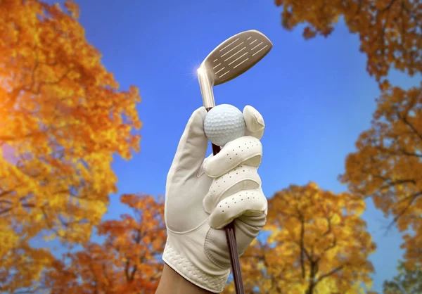 Golf club tegen een blauwe hemel — Stockfoto