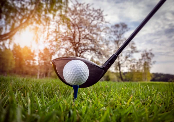 Golfschläger Und Ball Gras — Stockfoto
